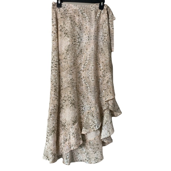 Peach/ Glow Multi Ruffle-hem Wrap Around Skirt - Picture 4 of 5